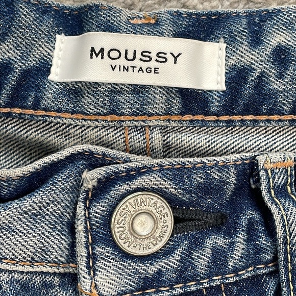 New Moussy Vintage Monroe Tapered Jean Japanese Denim Patchwork Sz 24 - Picture 9 of 14